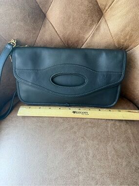 Black Leather coach Clutch